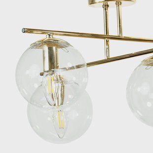 Domiluce Plafondlamp Zoe, goudkleurig, lengte 51 cm, glas, 4-lamps