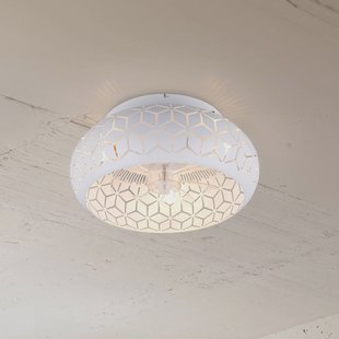 Reality Leuchten Ventilator met lamp Bidar, wit, DC, stil, 50 cm, afstandsbediening