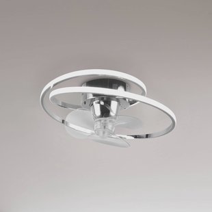Reality Leuchten LED-ventilator Umea, chroom, DC, stil, Ø 50 cm, CCT, afstandsbediening