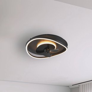 Reality Leuchten LED-ventilator Sortland, DC, stil, 50 cm, CCT, afstandsbediening