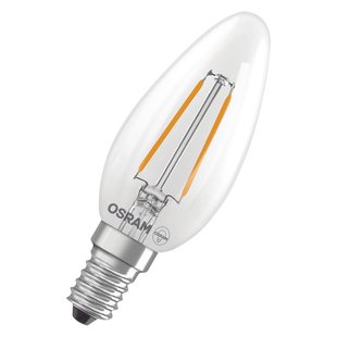 Osram Ledfilamentlamp Kaars Retrofit Classic B - D3,5cm - Warm Wit - E14 - 1,8w - 2 Stuks