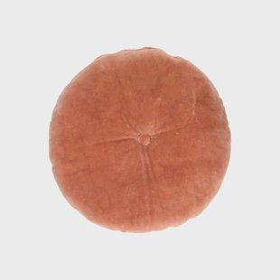 Velours kussen, bio-katoen, terracotta, rond,&Oslash; 40 cm