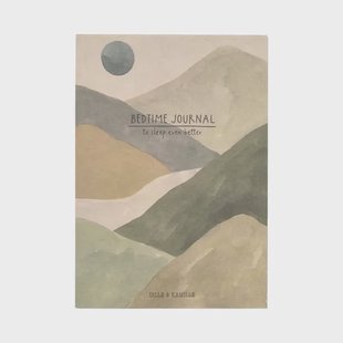 Bedtime journal, papier, takjes met bladeren, A5