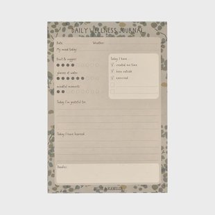 Daily wellness journal, papier, takjes met bladeren, A5