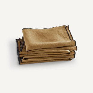 Set van 4 servetten in gewassen linnen, Suzy