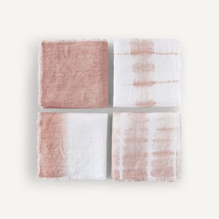 Set van 4 servetten, tie and dye Sunrise