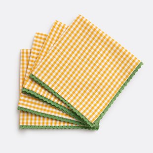 Set van 4 servetten in katoen/linnen Trattoria