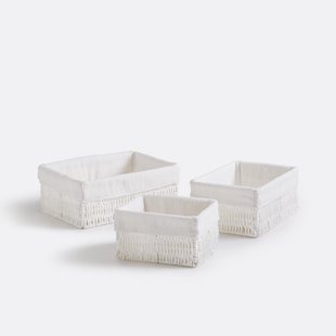 Set van 3 rechthoekige papieren manden, Papeli