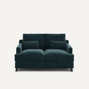 2-zits compacte bank in chenille fluweel, Alwine