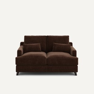 2-zits compacte bank in chenille fluweel, Alwine