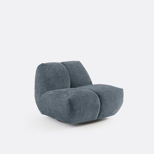 Draaibare fauteuil, dik fluweel, Nuria
