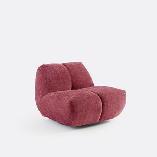 Draaibare fauteuil, dik fluweel, Nuria