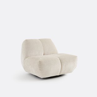 Draaibare fauteuil, vintage ribfluweel, Nuria