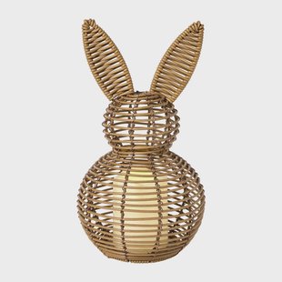 Rotan paashaas beeldje Danielle - bruin - ø17x31 cm