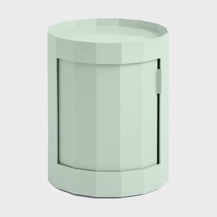 HAY Facet Cabinet low bijzettafel voeten/wielen 49 cm Soft mint