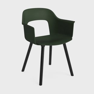 HAY Layout fauteuil 211 armstoel Bottle green-zwartgelakte eik