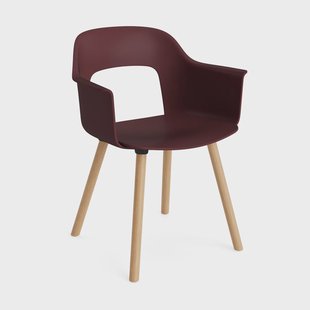 HAY Layout fauteuil 211 armstoel Bordeaux-gelakte eik