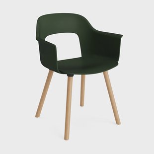 HAY Layout fauteuil 211 armstoel Bottle green-gelakt eikenhout
