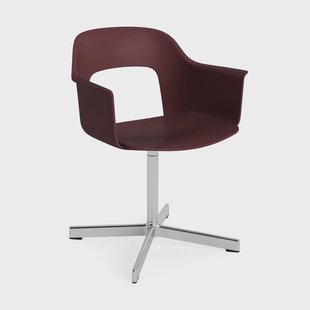 HAY Layout fauteuil 231 kantoorstoel Bordeaux-polerend aluminium 4-star swivel base