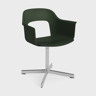 HAY Layout fauteuil 231 kantoorstoel Bottle green-gepolijst aluminium 4-star swivel base