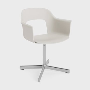 HAY Layout fauteuil 231 kantoorstoel Cream white-gepolijst aluminium 4-ster draaivoet