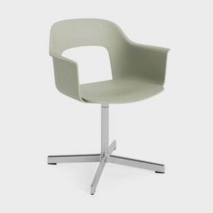 HAY Layout fauteuil 231 kantoorstoel Pastel green-gepolijst aluminium 4-star swivel base