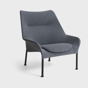 HAY O2 Lounge Chair fauteuil Soft grey-zwartgelakt staal