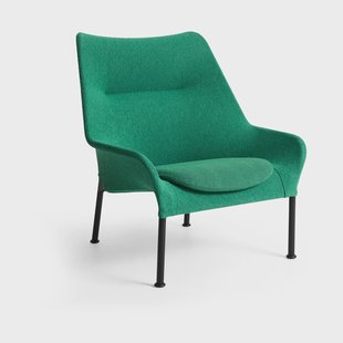 HAY O2 Lounge Chair fauteuil Soft green-zwartgelakt staal