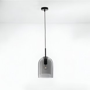 Nova Luce Velor - hanglamp - Ø 18 x 240 cm - rookglas en zwart