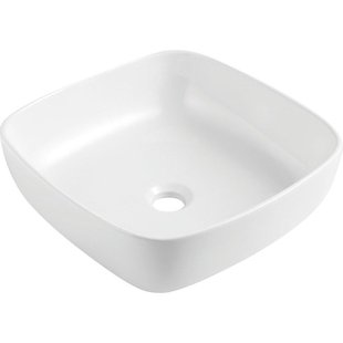 GO by Van Marcke Anubis opbouwwastafel vierkant porselein wit 400 x 400 x 140 mm XML4002