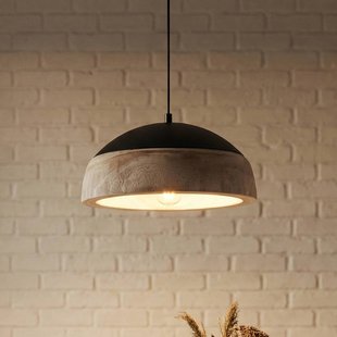 Lucande hanglamp Leivar, Ø 35 cm, hout/zwart, E27