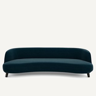 Bank in fluweel, 5-zit, Rosebury design E. Gallina