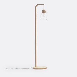 Staande lamp in glas en hout Nasoa