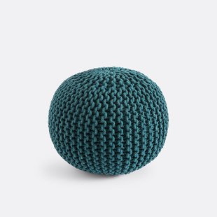 Gevlochten ronde poef Bisho