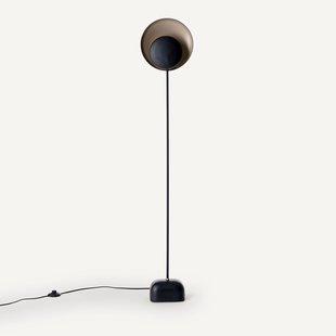 Staande lamp, reflectors in zwart en mokka, Naton