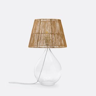 Tafellamp in glas en hennep, Yaku