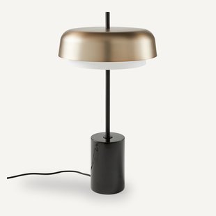 Rechte lamp in metaal en marmer, Clepsos