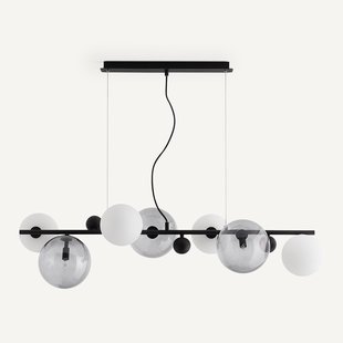 Hanglamp in smoked glas en metaal, Bullesco