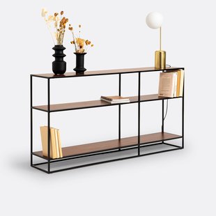 Wandtafel rek in walnootfineer en staal, Watford