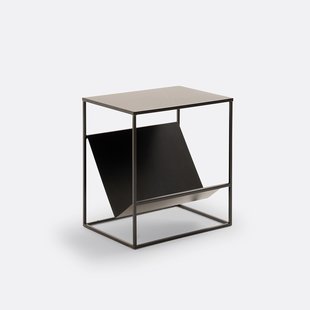 Bijzettafel/tijdschriftenrek, staal, Miva
