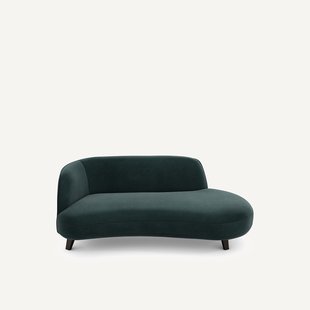 Bank Dormeuse in fluweel, Rosebury design E.Gallina