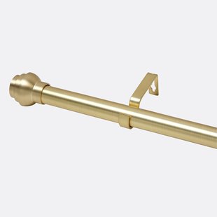 Uitschuifbare gordijnroede, koepeluiteinde, 120/210 cm