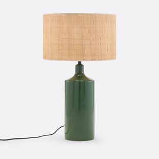 Tafellamp in keramiek en raffia, Rabano