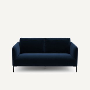 Compacte zitbank in fluweel, Oscar, ontwerp E. Gallina