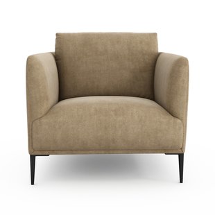 Fauteuil in stonewashed fluweel, Oscar, ontwerp E. Gallina