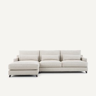 Hoekbank in getextureerd viscose/linnen, Alwine