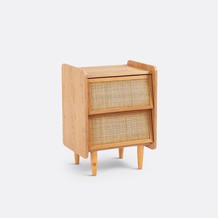 Nachtkastje van riet met 2 laden, Kaya