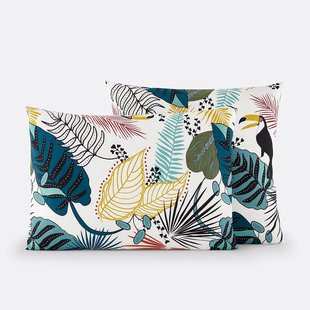 Kussensloop in perkalkatoen, Macara Jungle