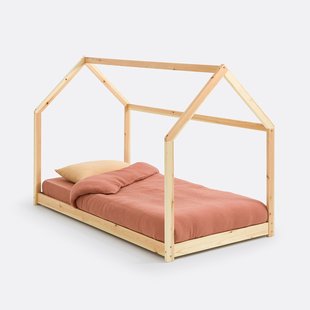 Caban bed in massief dennenhout met lattenbodem, Archi
