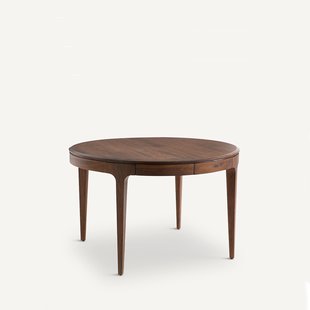 Verlengbare ronde tafel, notenhout en fineer, Sanara